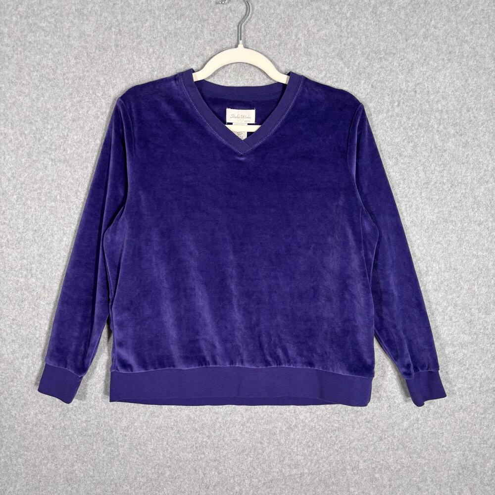 Studio Works Sweatshirt PS Velvet Velour Stretch Soft Lounge Comfy Cozy‎ Grandma
